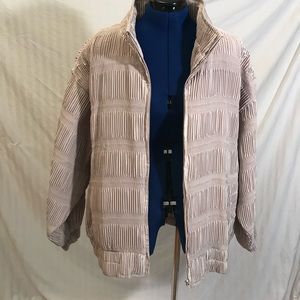 Vintage A. D. S. gold ruched jacket with shoulder pads. Women’s size 1x